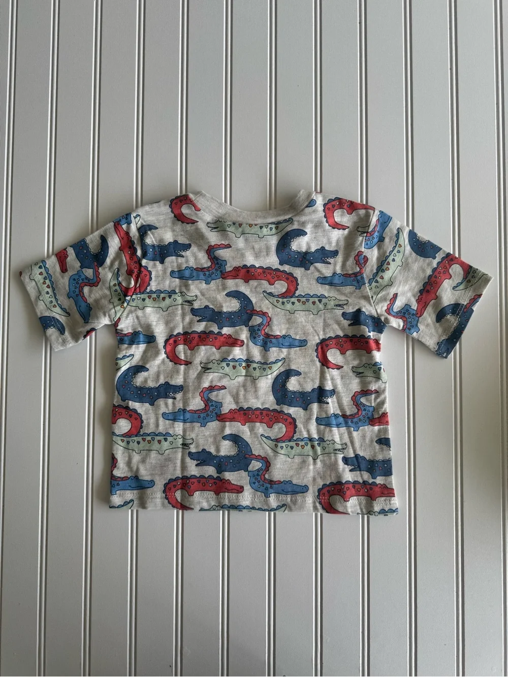 Mick Mack Blue Gator Shortall Set with Printed Tee - Kids 24M